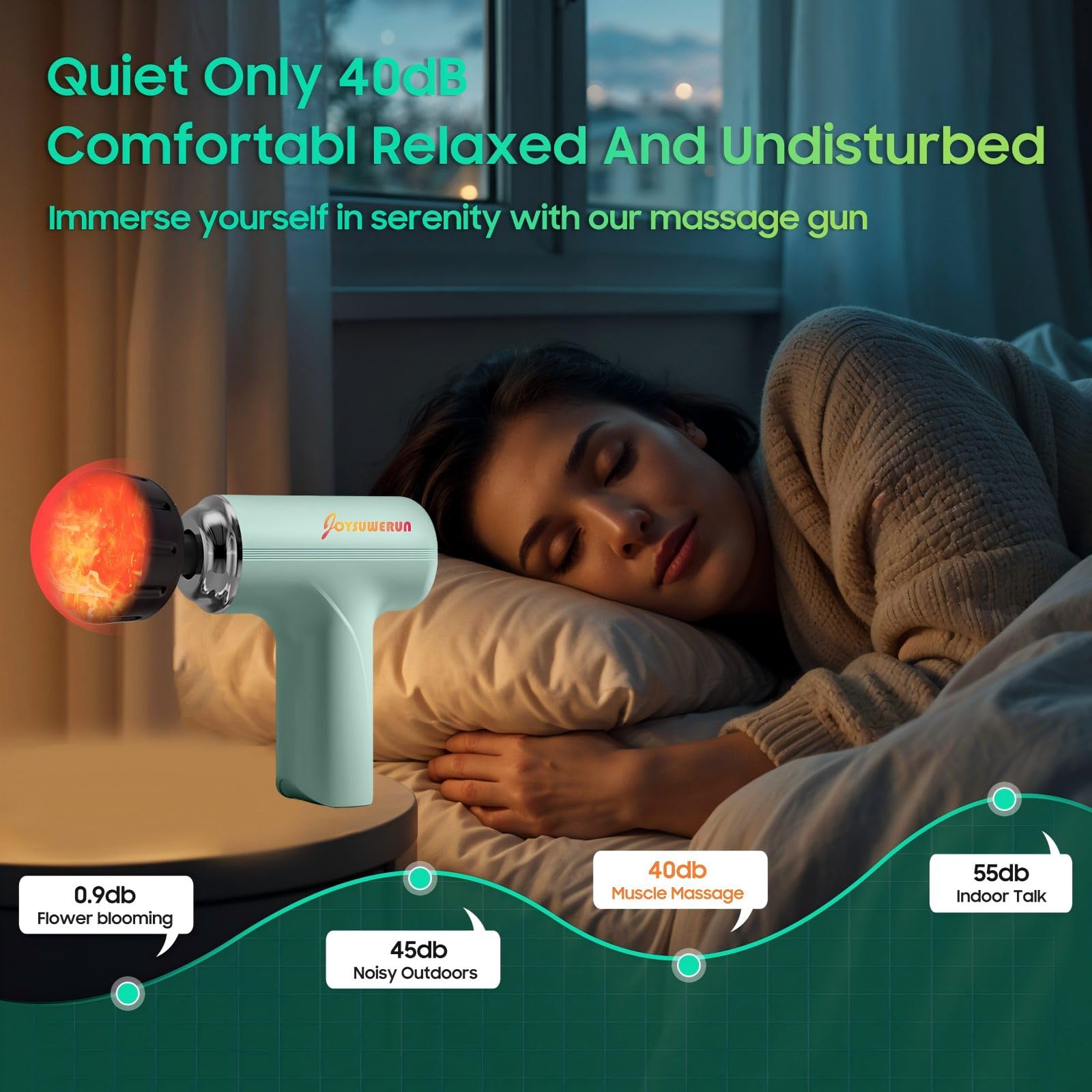 JOYSUWERUN in-use arm demonstrates ergonomic grip for comfortable shoulder massages.