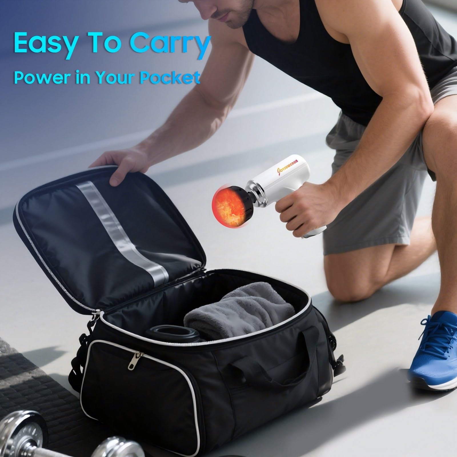 Joysuwerun travel-ready massage gun for on-the-go recovery