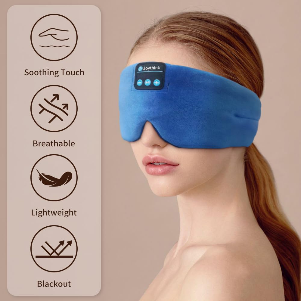 Joythink sleep headphones in the mask delivering immersive audio at bedtime
