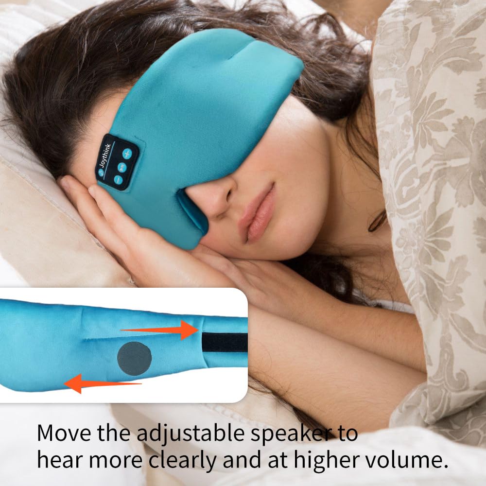 Joythink Sleep Headphones travel use with compact pouch for portability.