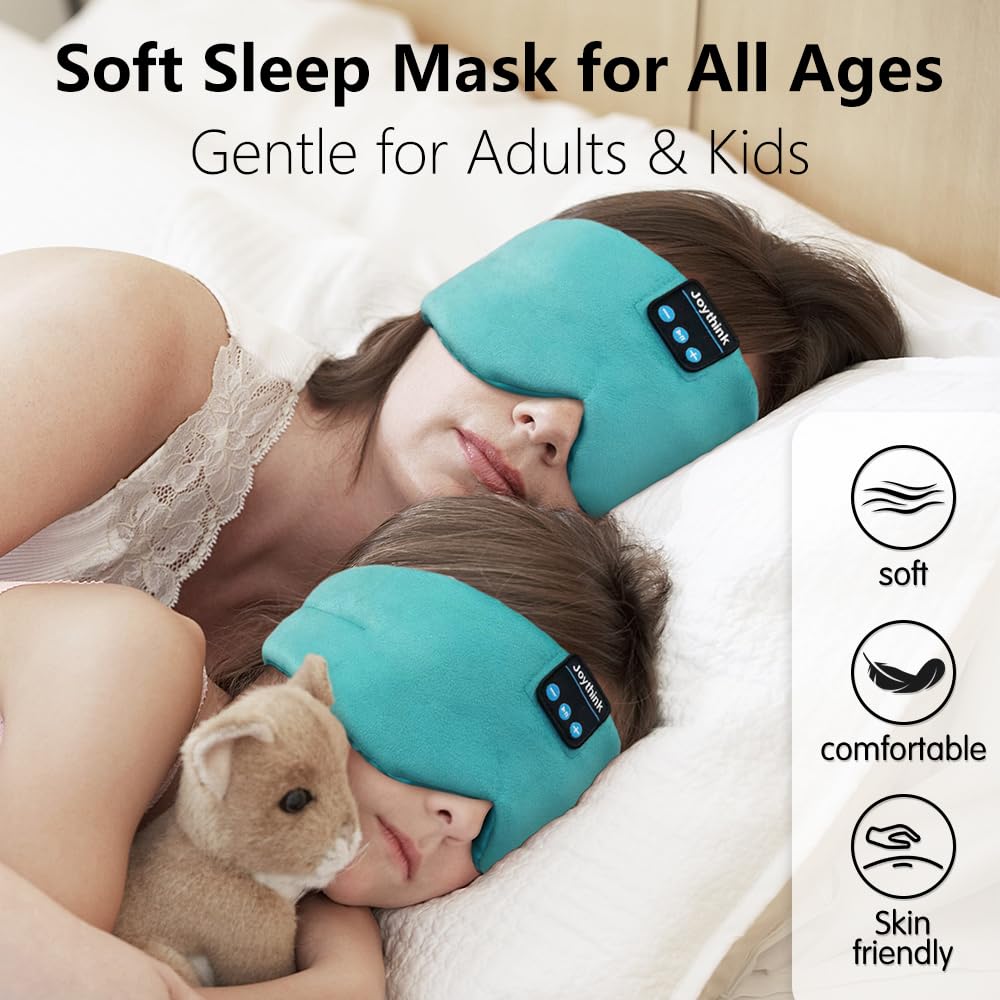 Joythink Sleep Headphones Silk Mask wireless setup for pre-sleep listening.