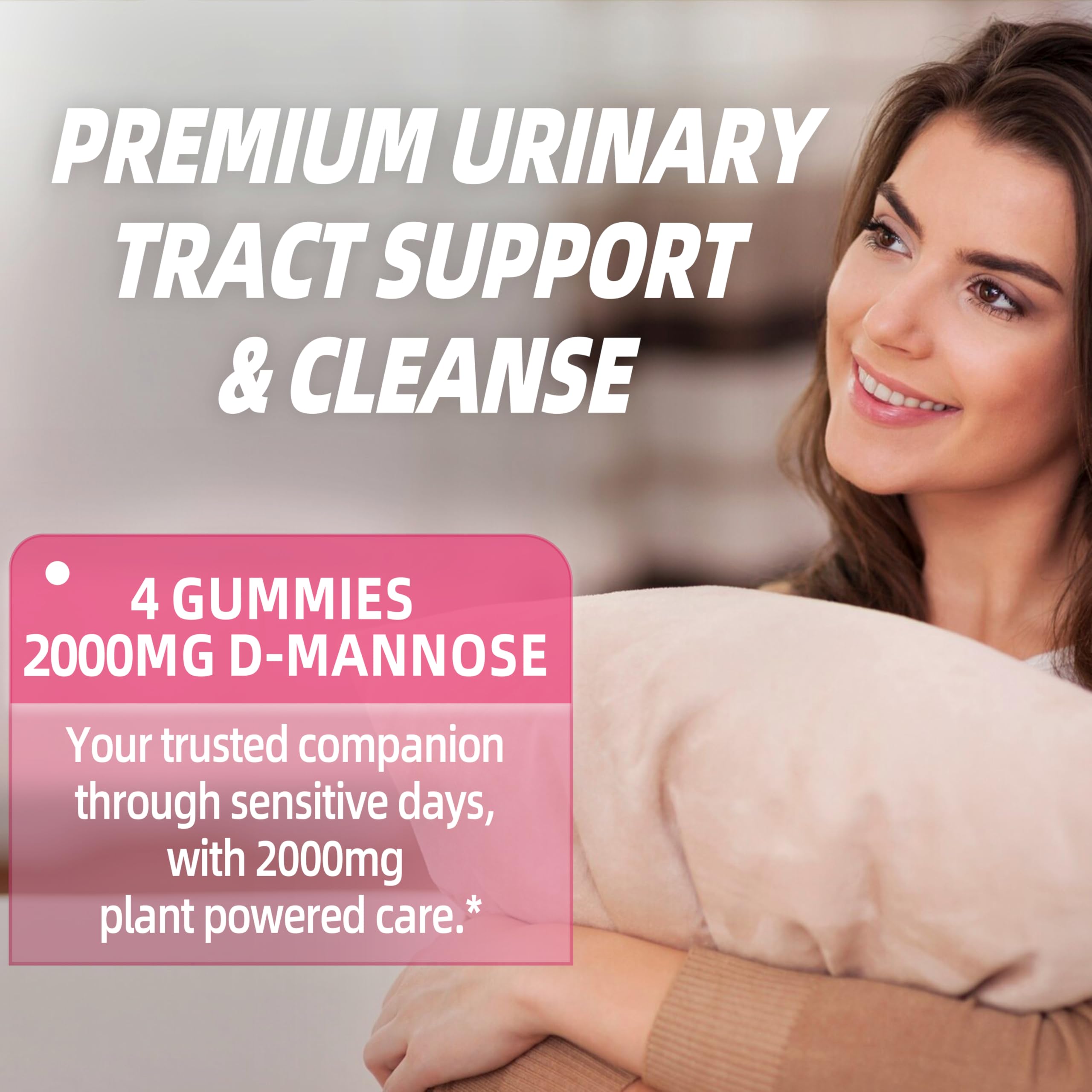 Joywiit D-Mannose Gummies with hibiscus and dandelion components shown on label.