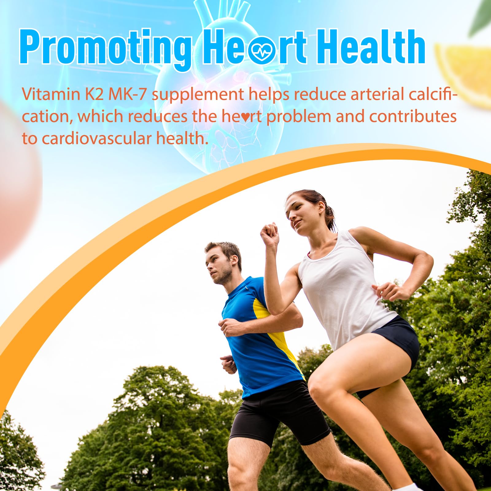 Joywiit Vitamin K2 MK-7 gummies near healthy foods as part of a balanced routine.