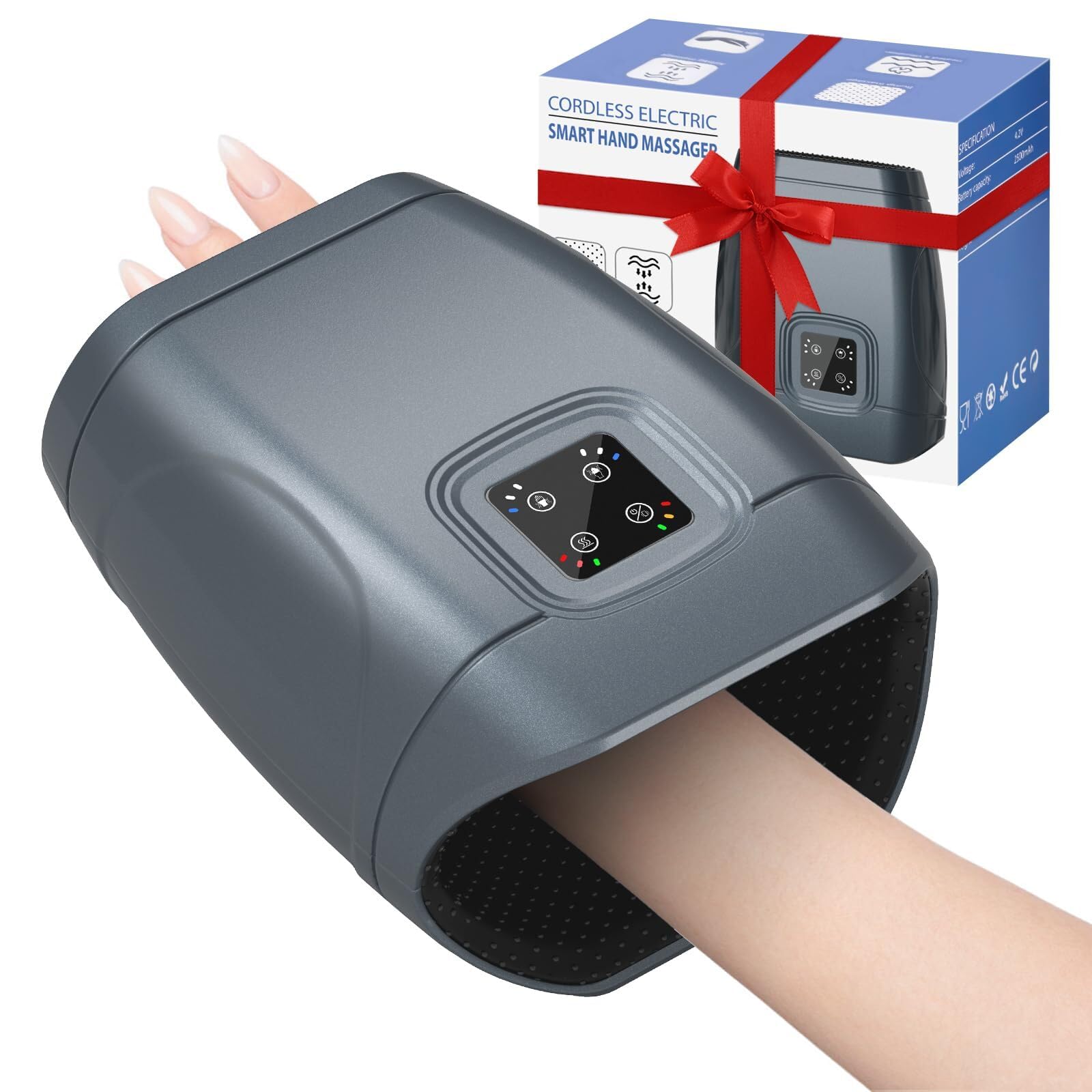 JQX Hand Massager heat-therapy in action soothing hands.