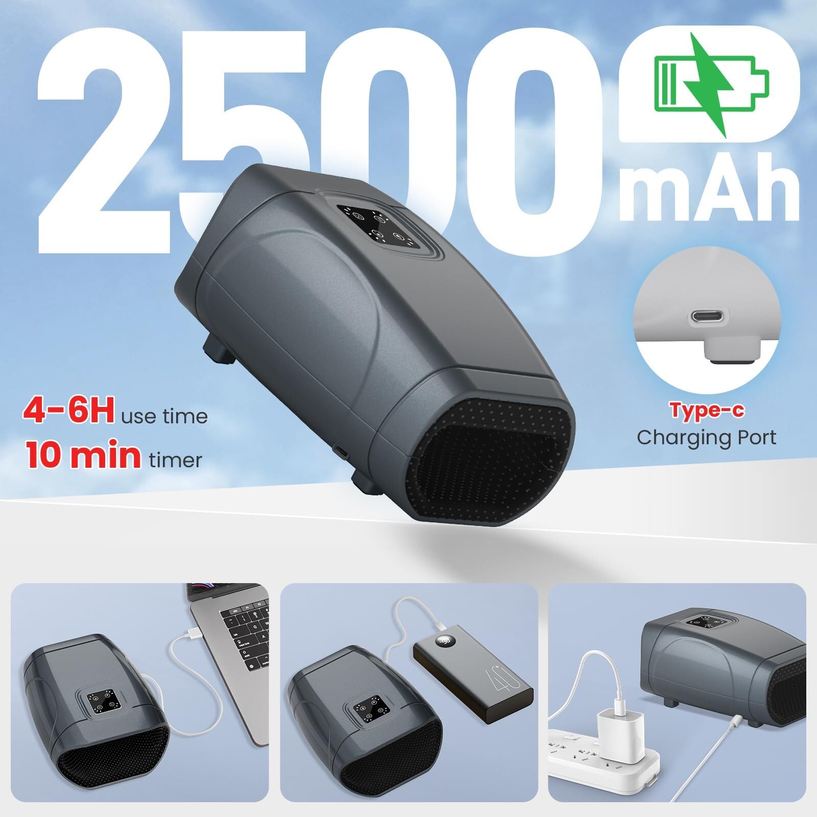 JQX Hand Massager is portable with cordless operation.