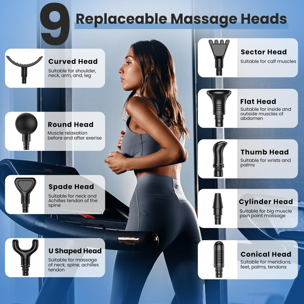 JQX Massage Gun ergonomic handle for comfortable grip.