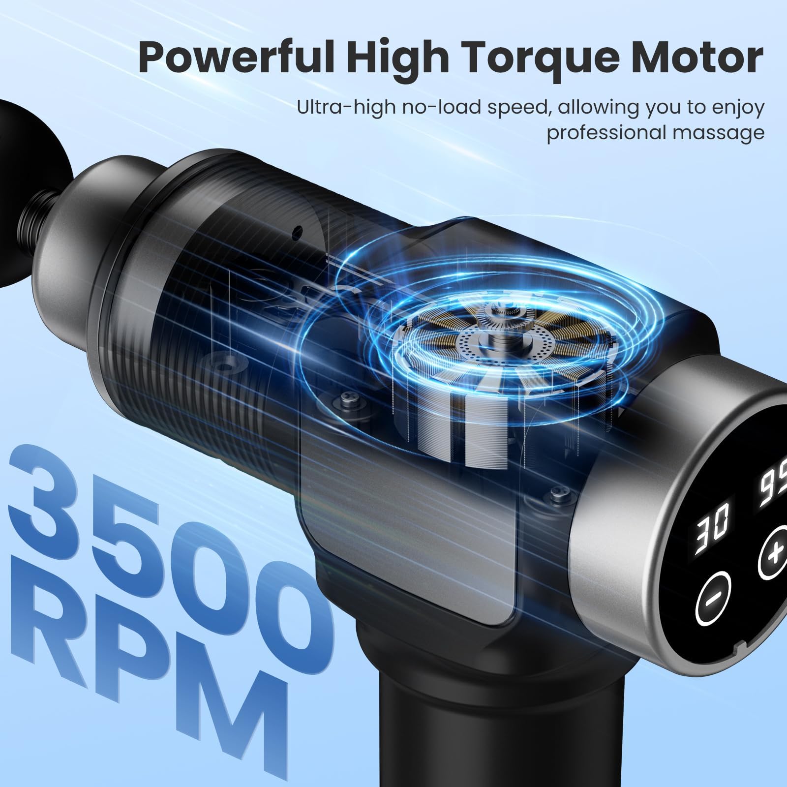 JQX Massage Gun nine heads enable full-body muscle therapy.