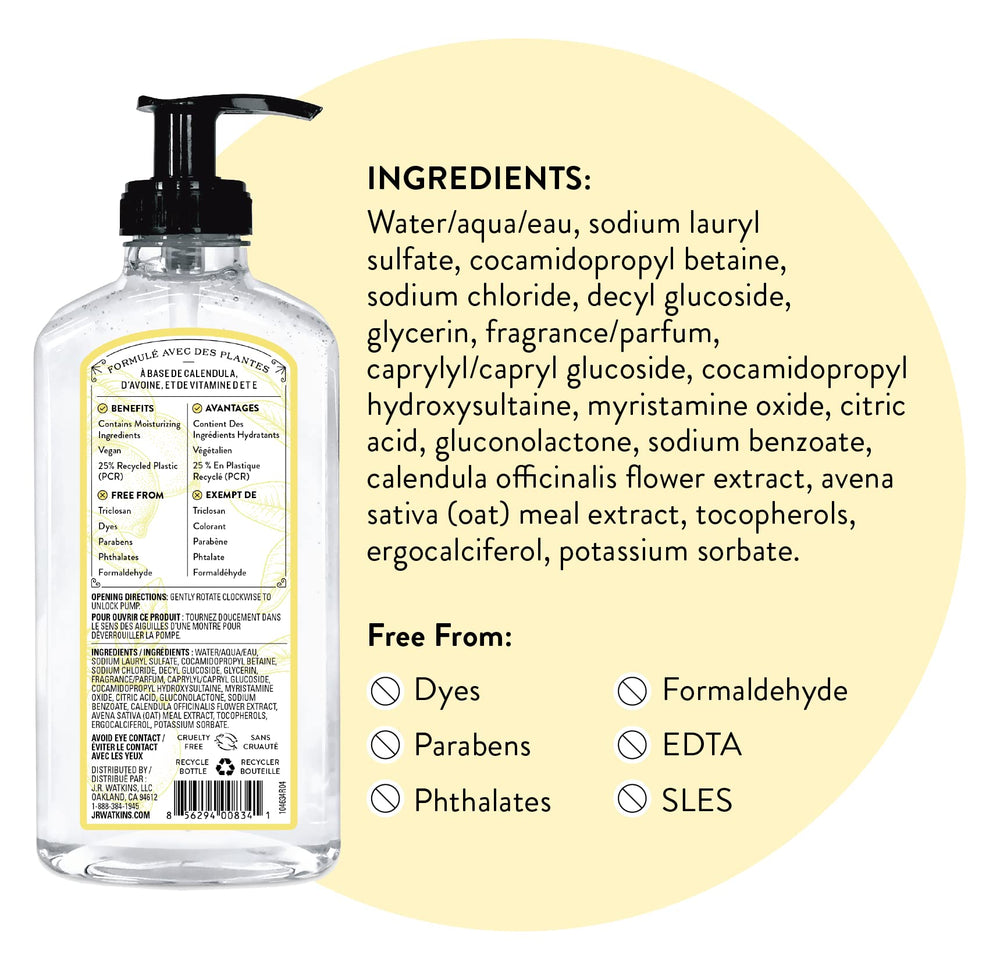 J.R. Watkins Naturals Lemon Hand Soap ideal for family handwashing