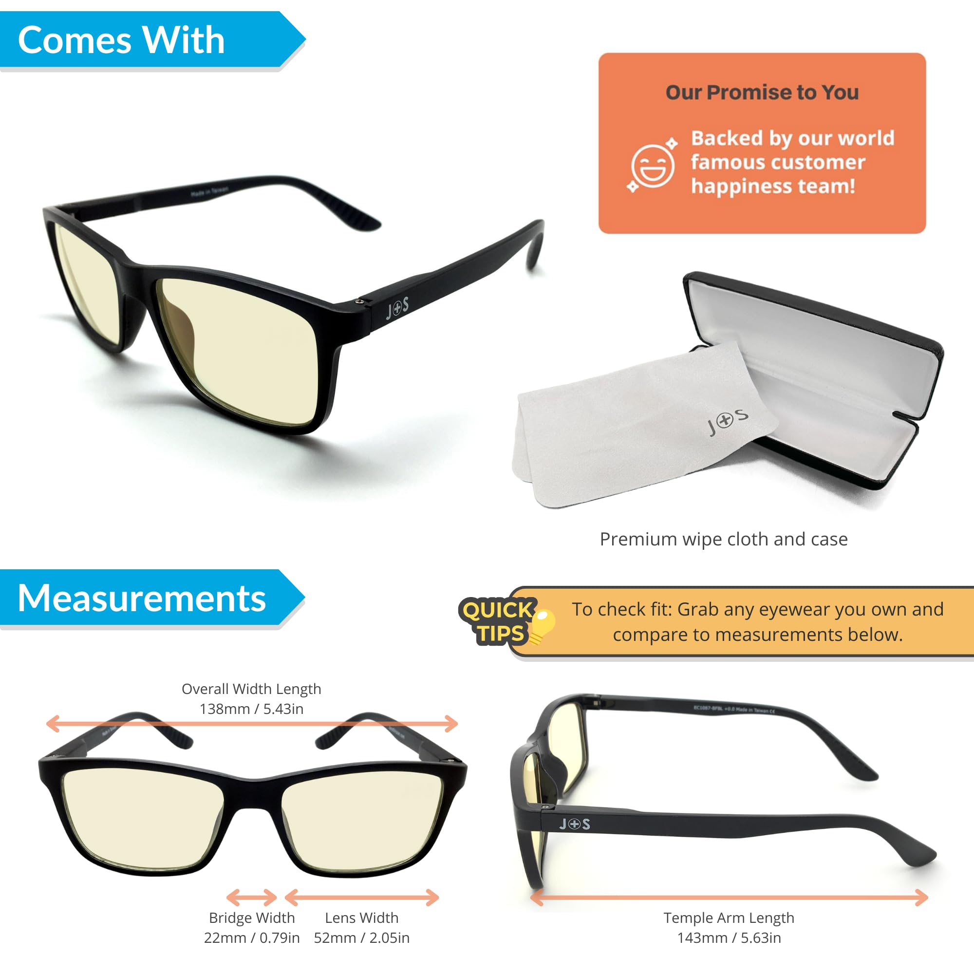 J+S Haka blue light glasses worn at desk for clearer screens and reduced glare