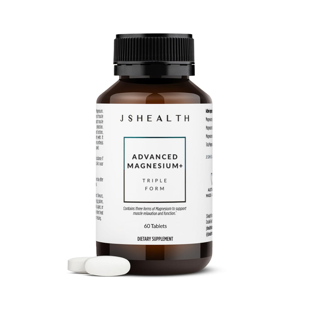 JSHealth Advanced Magnesium bottle with capsules supporting muscle comfort