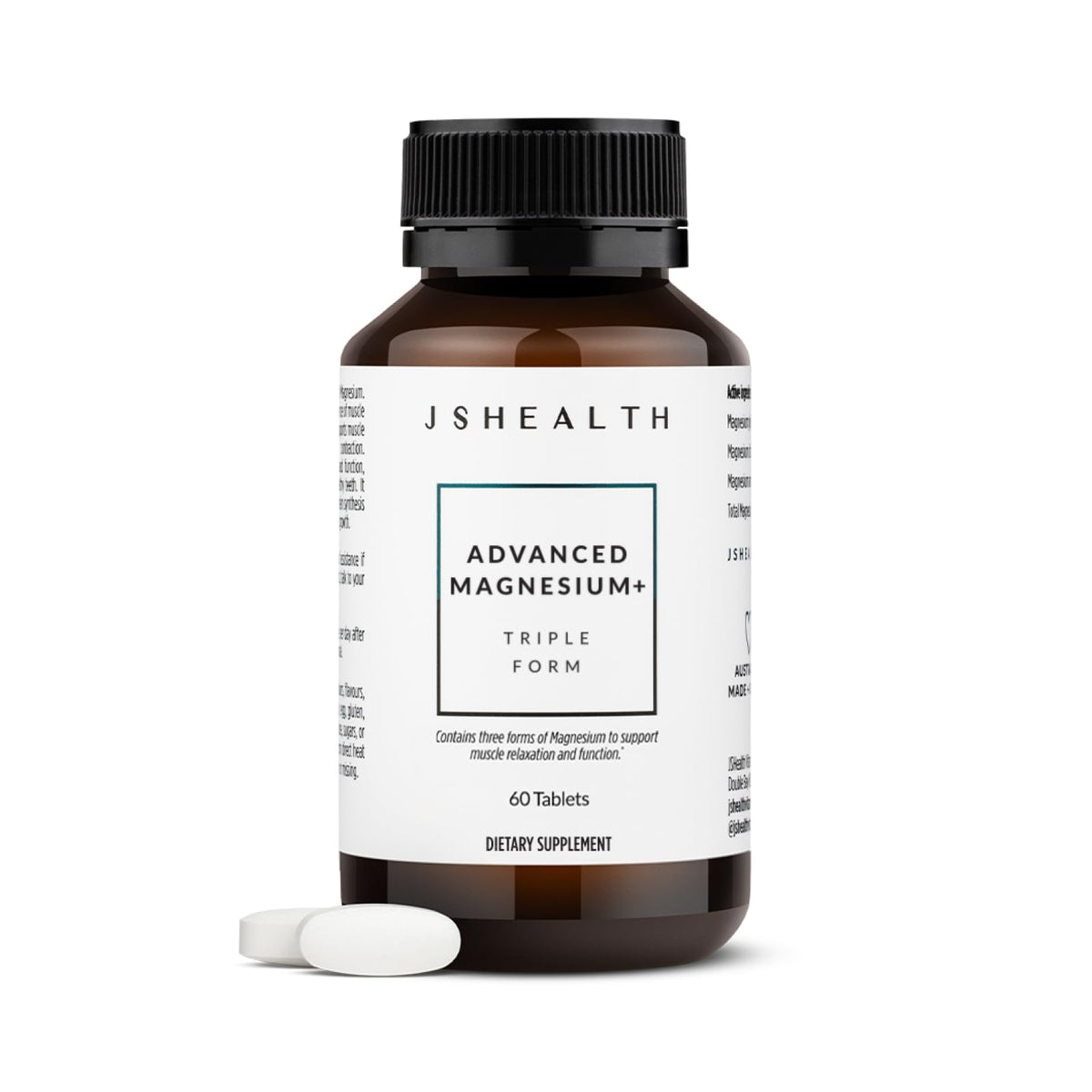 JSHealth Advanced Magnesium bottle with capsules supporting muscle comfort