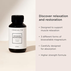 Close-up of JSHealth magnesium capsules highlighting glycinate and citrate forms