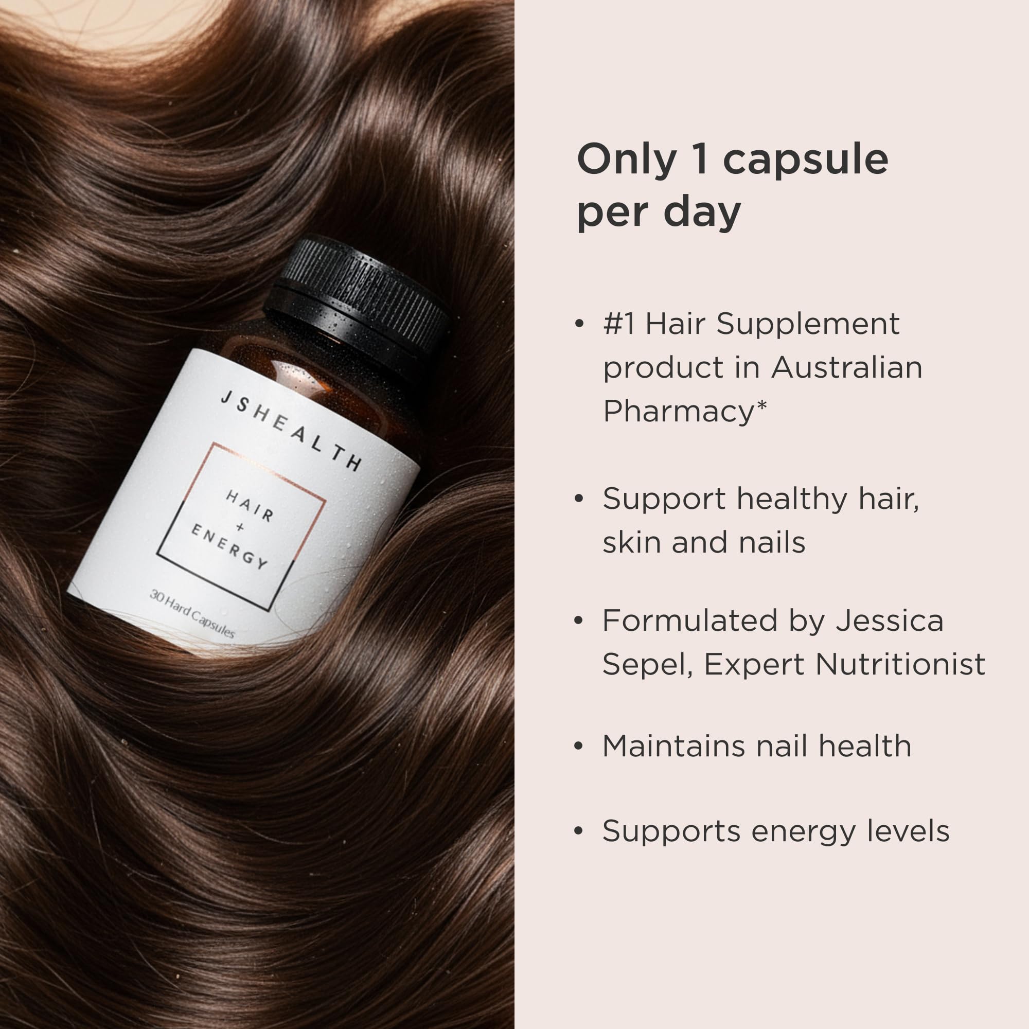 Daily routine shot showing one capsule per day usage