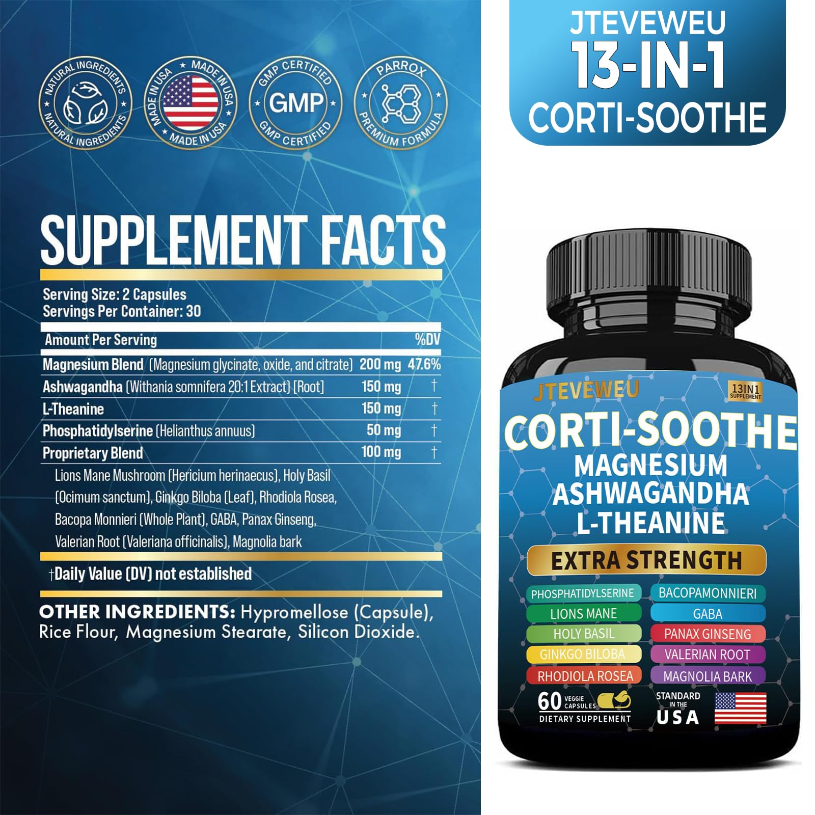 Corti-Soothe label closeup highlighting ingredients and dosage information