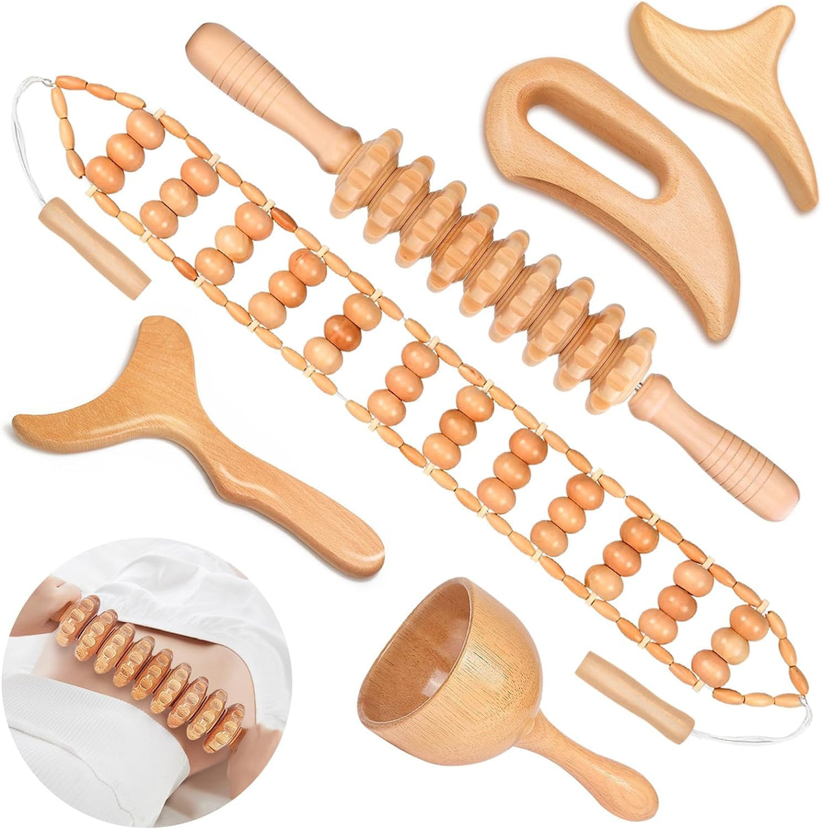 JUANWAN wood therapy cup for targeted muscle relief and contouring.