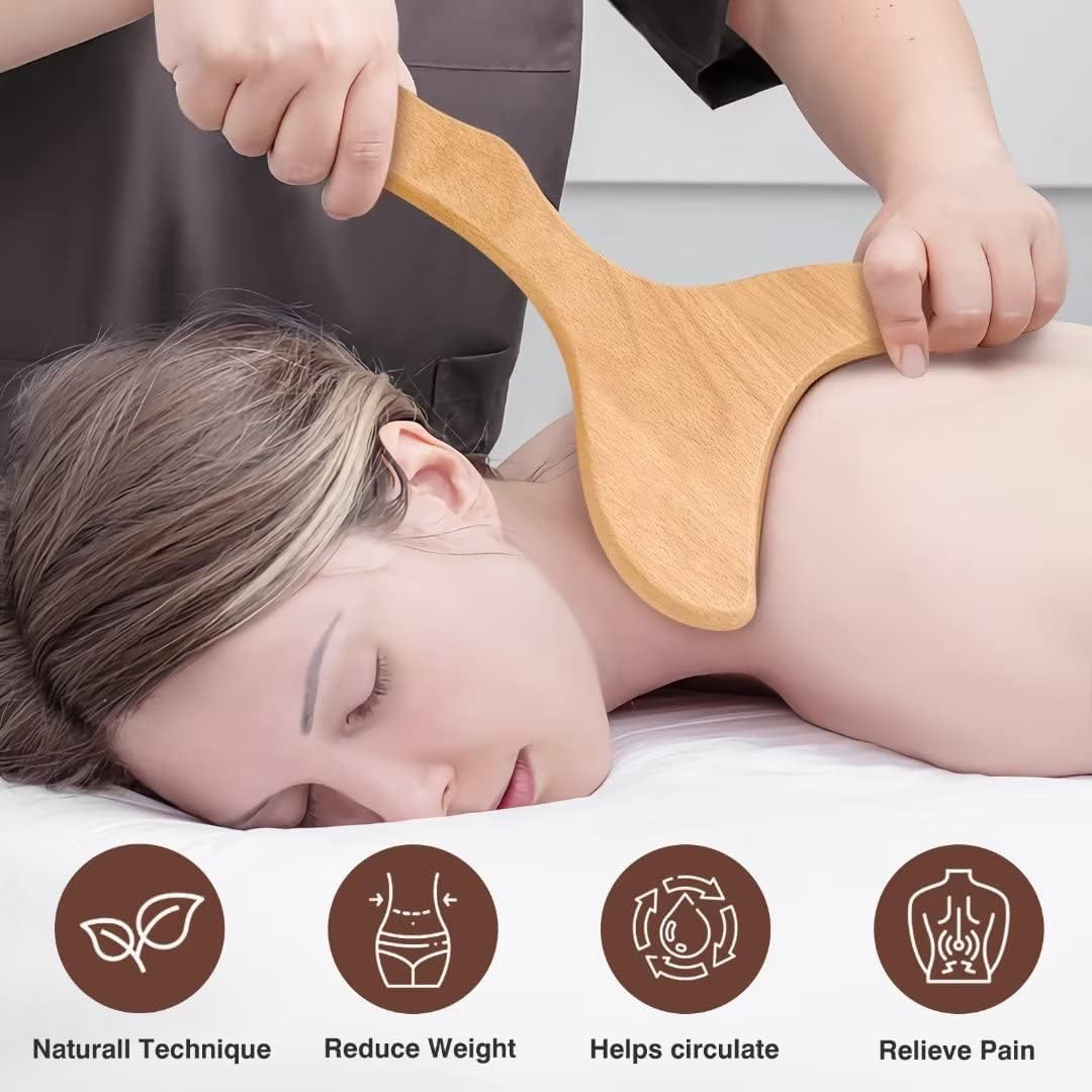 JUANWAN wooden massage roller for broad muscle work and improved circulation