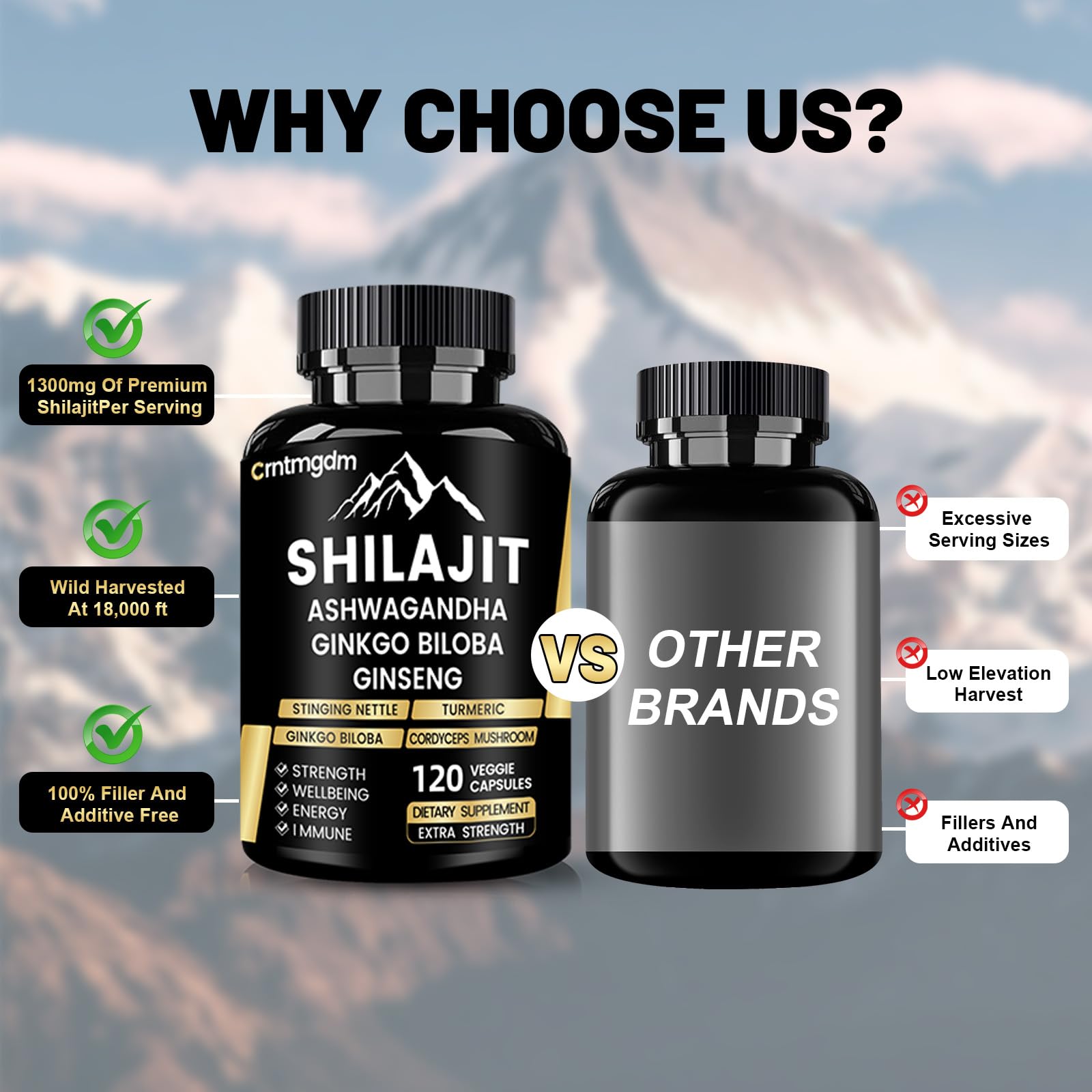 Juebingy Shilajit Capsules scene highlights chemical-free extraction and purity.