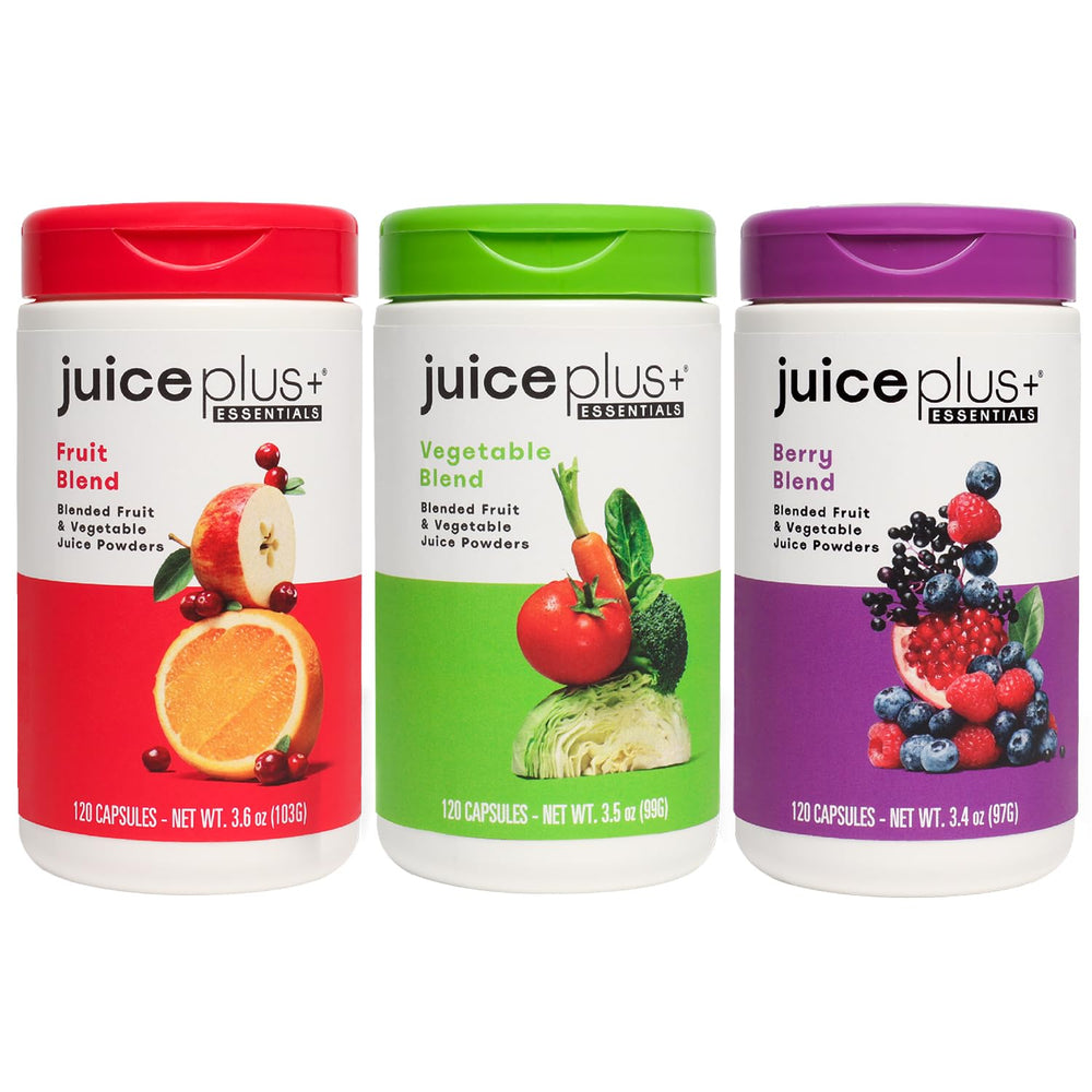 Juice Plus+ capsules close-up for daily nutrient intake.