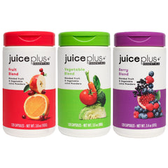 Juice Plus+ capsules close-up for daily nutrient intake.