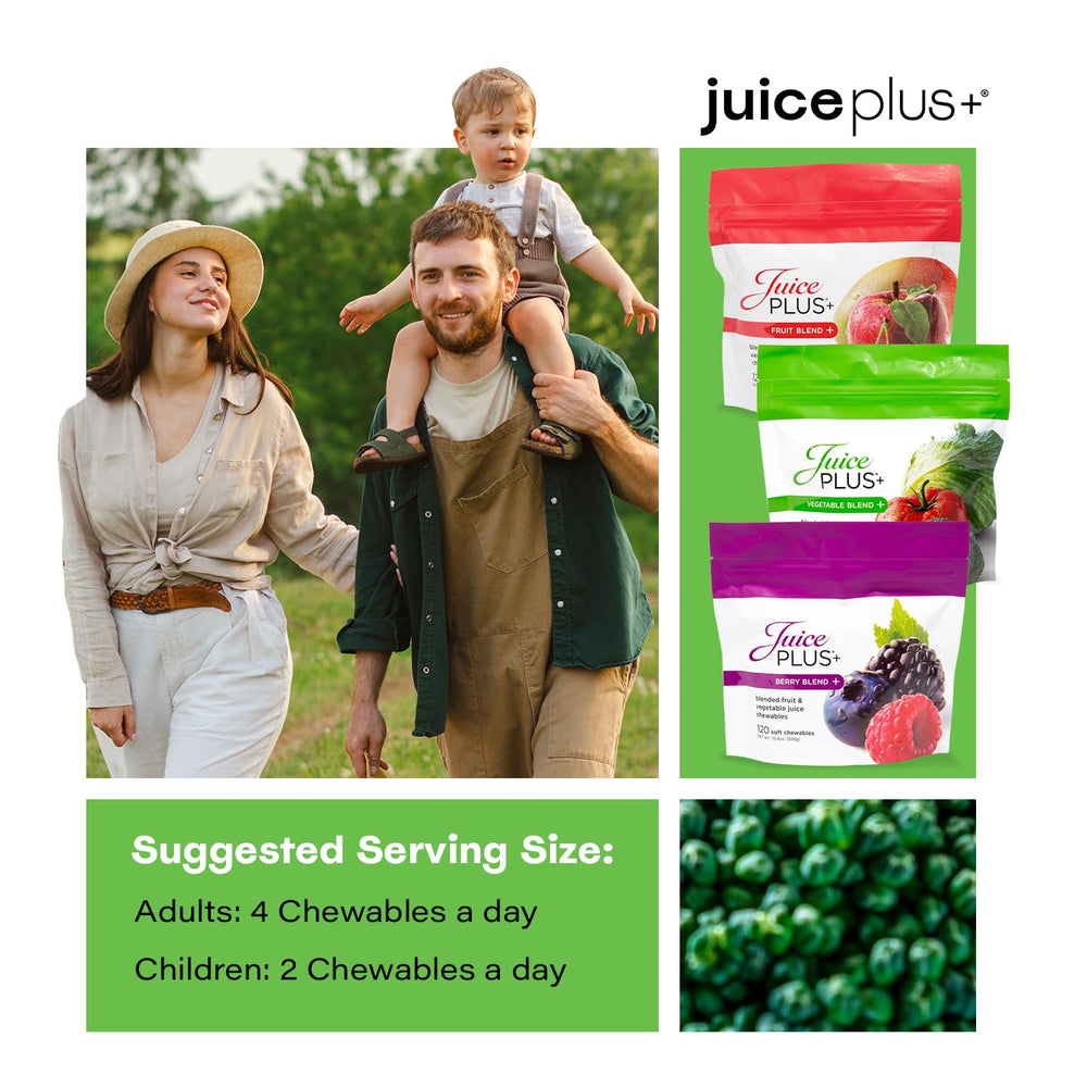 Daily nutrition support with Juice Plus+ chewables, a tasty, flexible routine