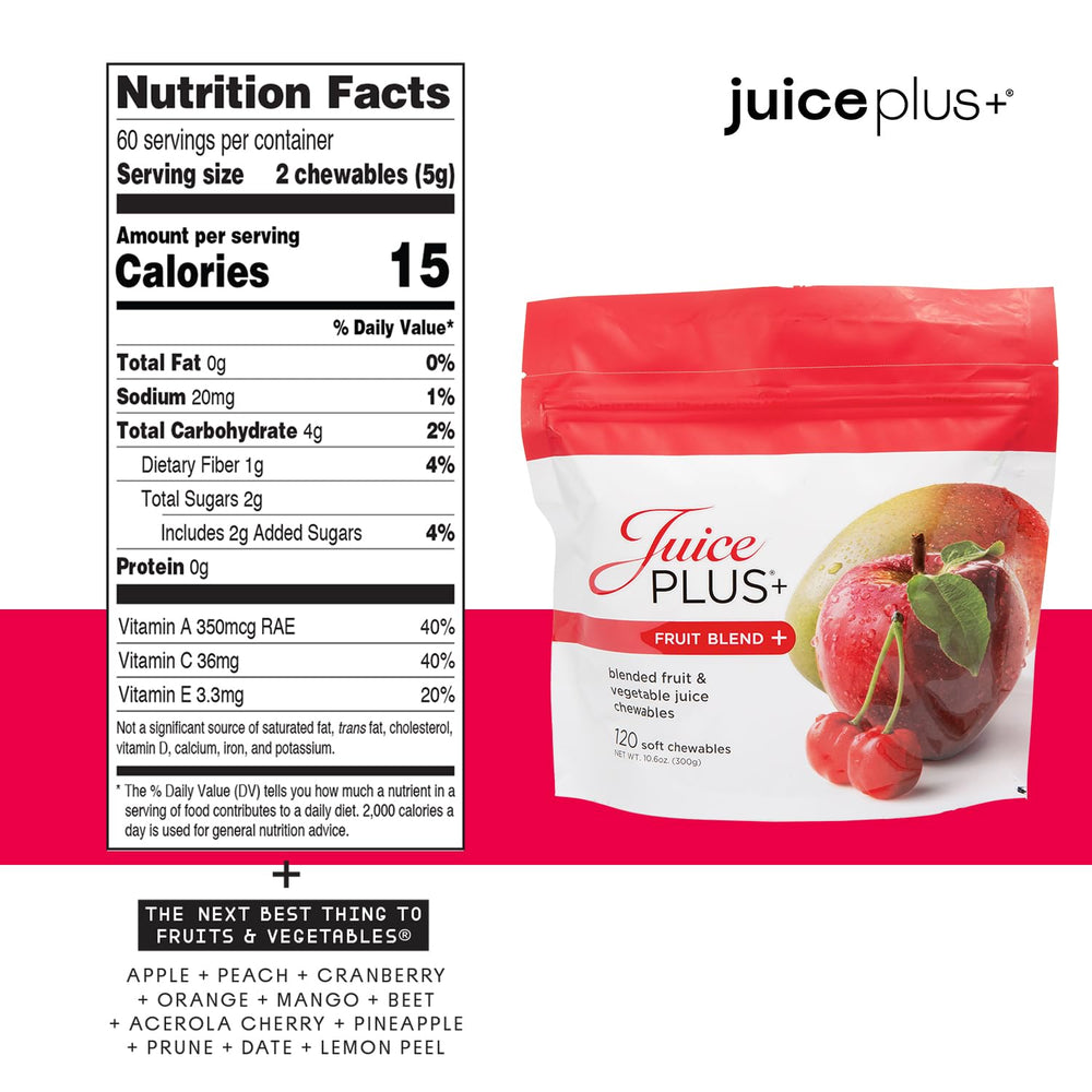 Juice Plus+ vegan gummies for kids and adults, convenient snack