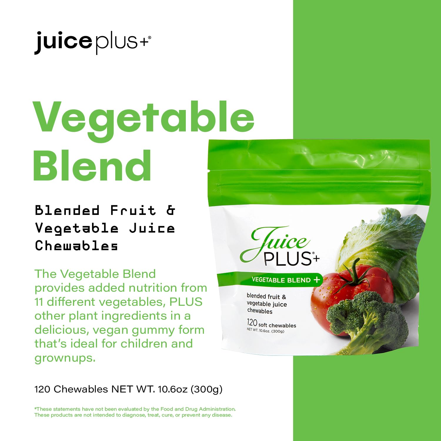 Juice Plus+ Vegetable Blend Soft Chews for kids and adults on the go