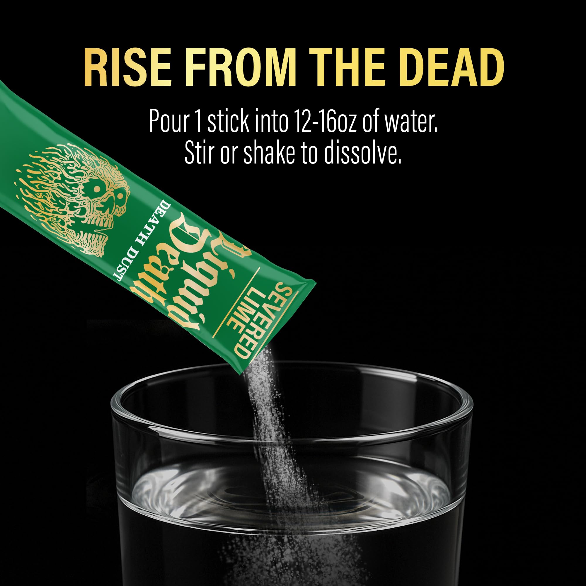 Pouring Death Dust into a bottle for on-the-go hydration.