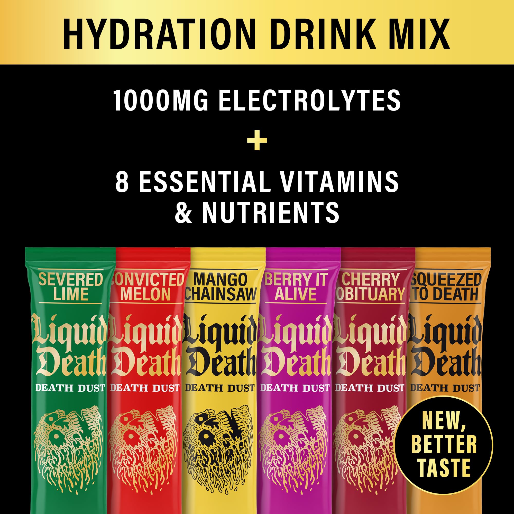 Juicy Mixes Death Dust classics variety pack ready for home hydration.