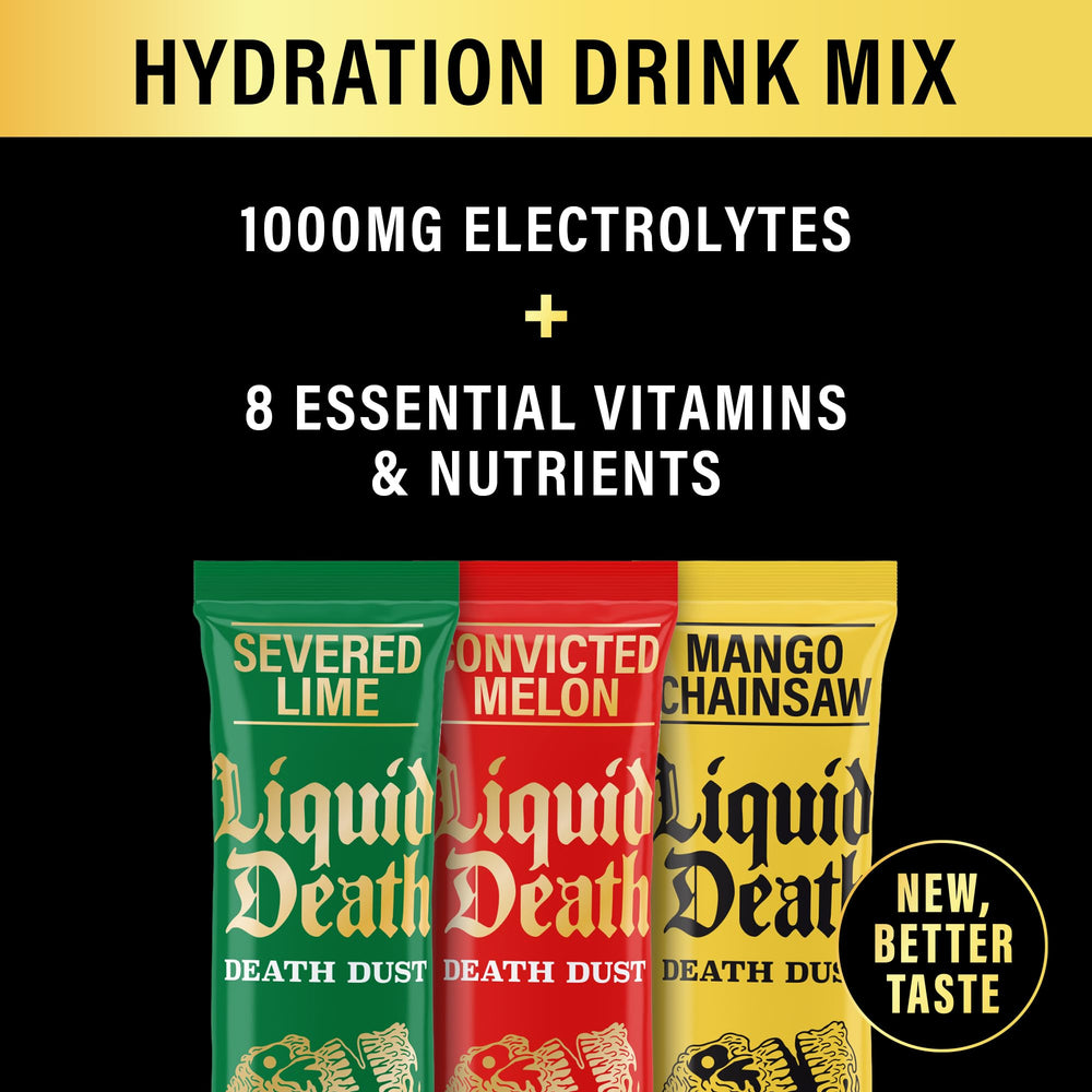 Juicy Mixes Liquid Death Dust Convicted Melon stick provides vitamin-enriched hydration on the go