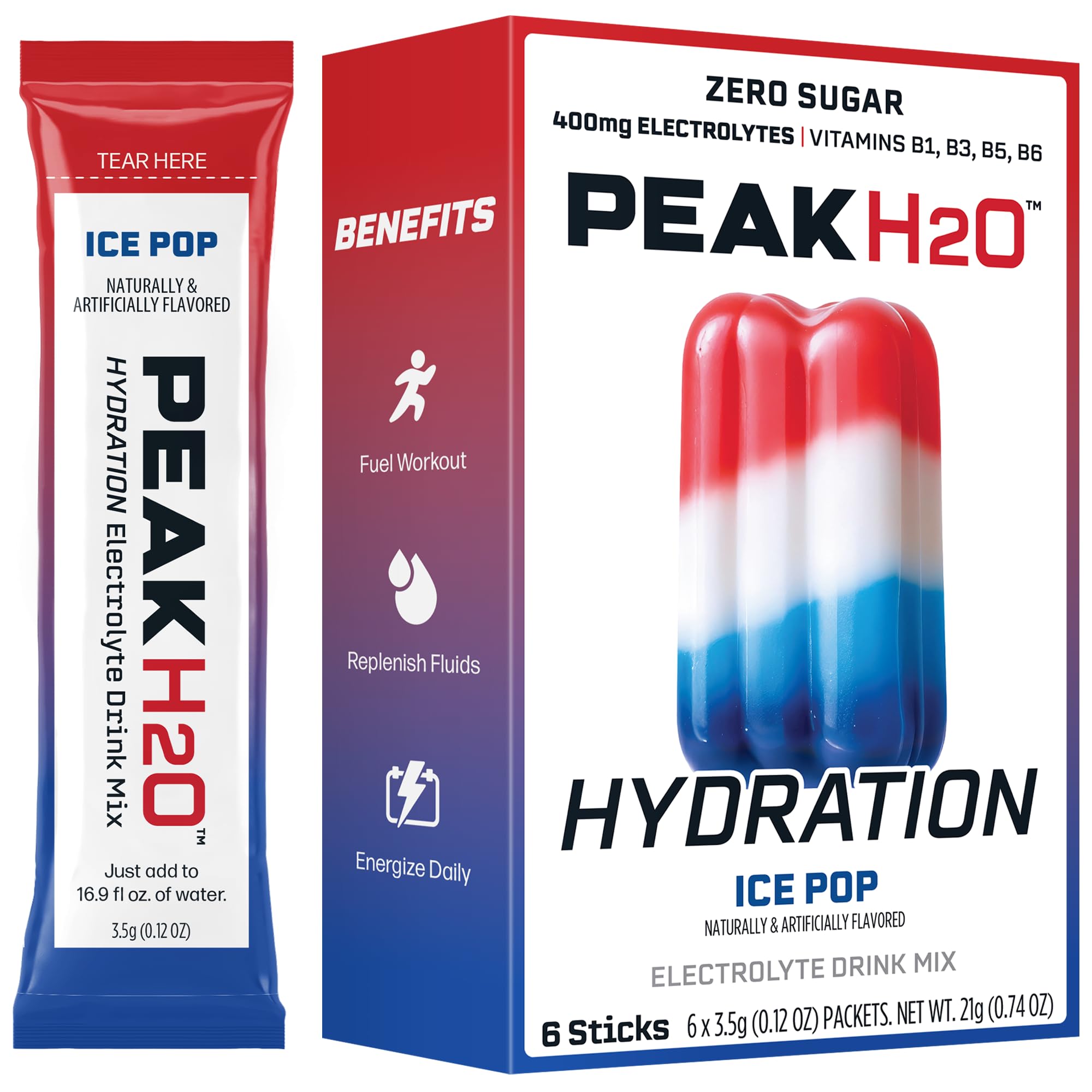 juicy-mixes peakh2o ice-pop bottle pour enables quick hydration after workouts.