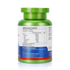 JulyDeer krill oil bottle shows 240 softgels for a long supply and easy use.