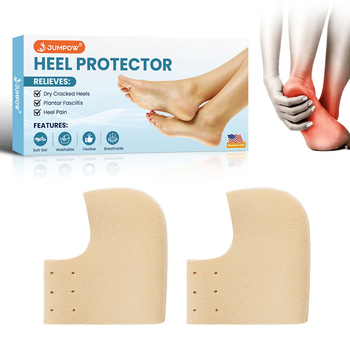 Jumpow breathable heel cups in action deliver all-day comfort and support.