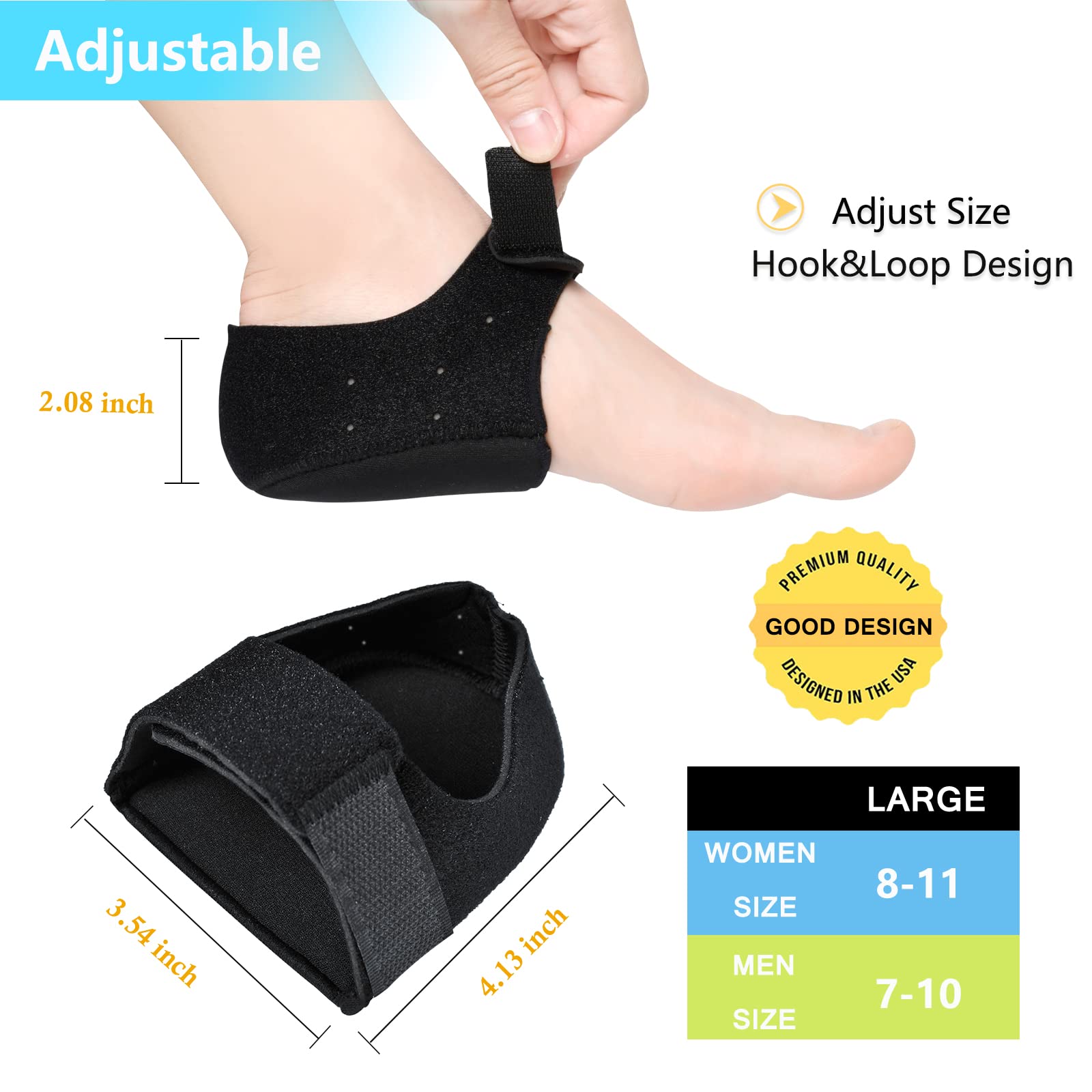 Jumpow heel protectors ideal for standing, walking, and daily activities.