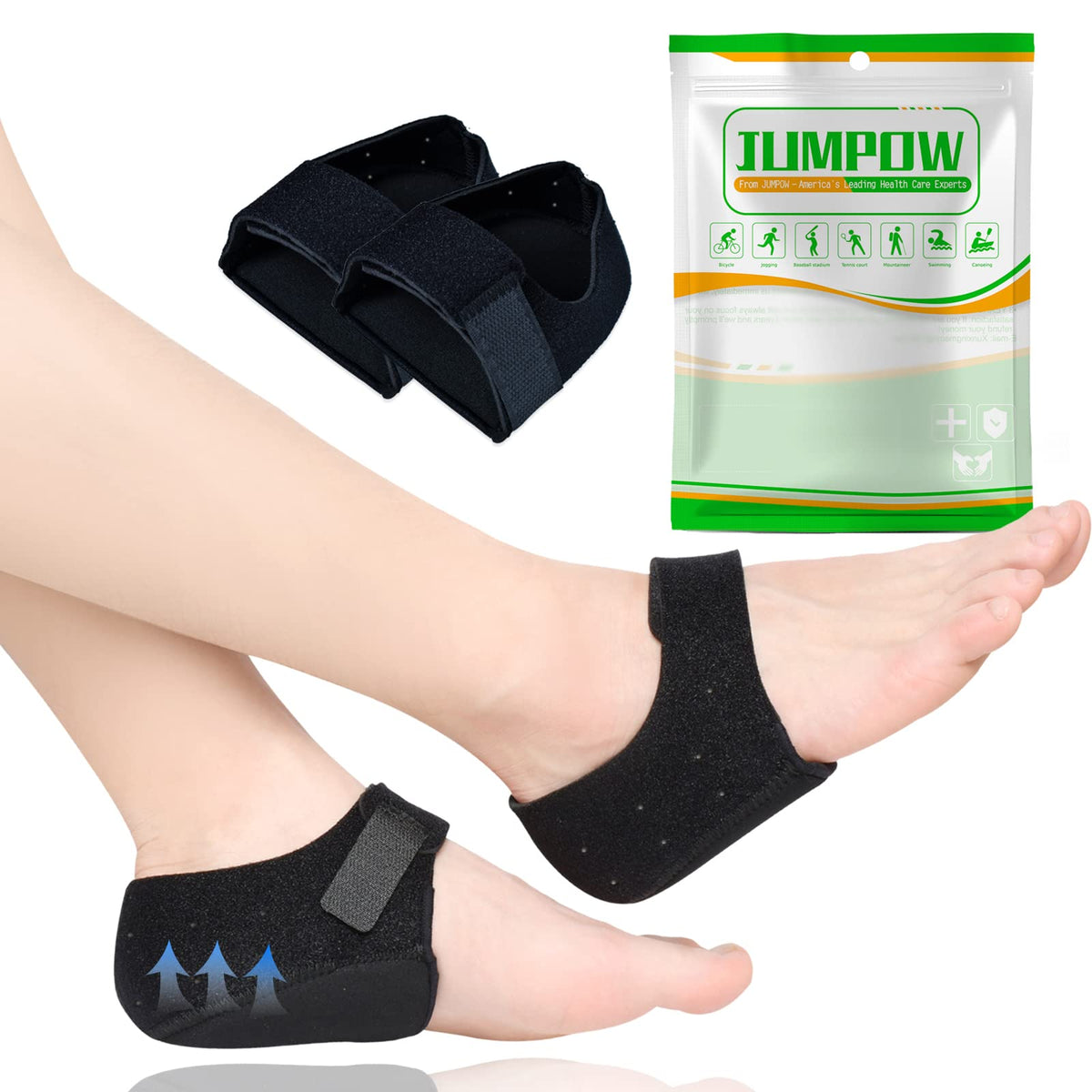 Jumpow heel protectors pair offers cushioned support for daily walking.
