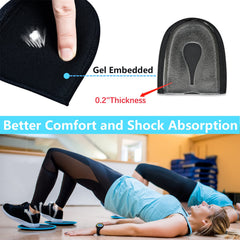 JUMPOW medical-grade gel absorbs shock for comfortable heel protection.