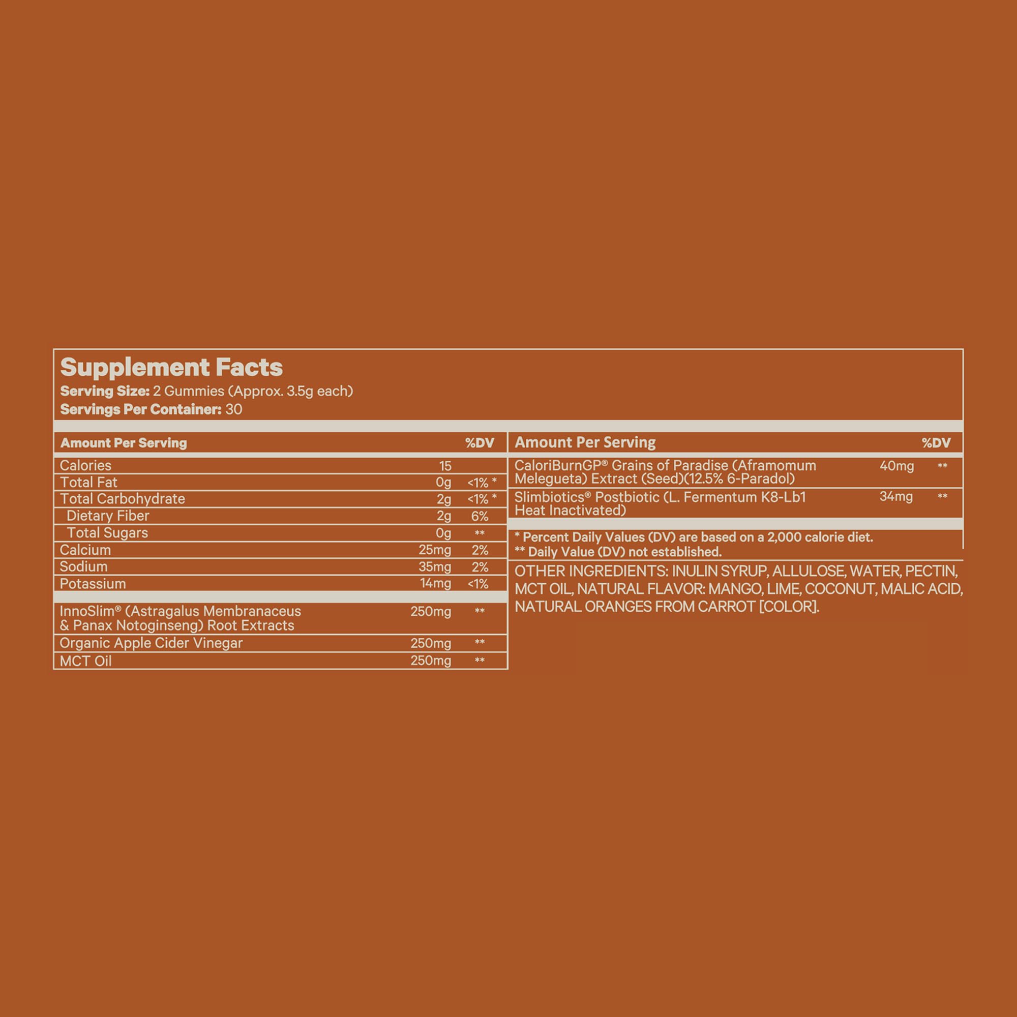 Label on Juna Smart Burn bottle showing core ingredients and benefits