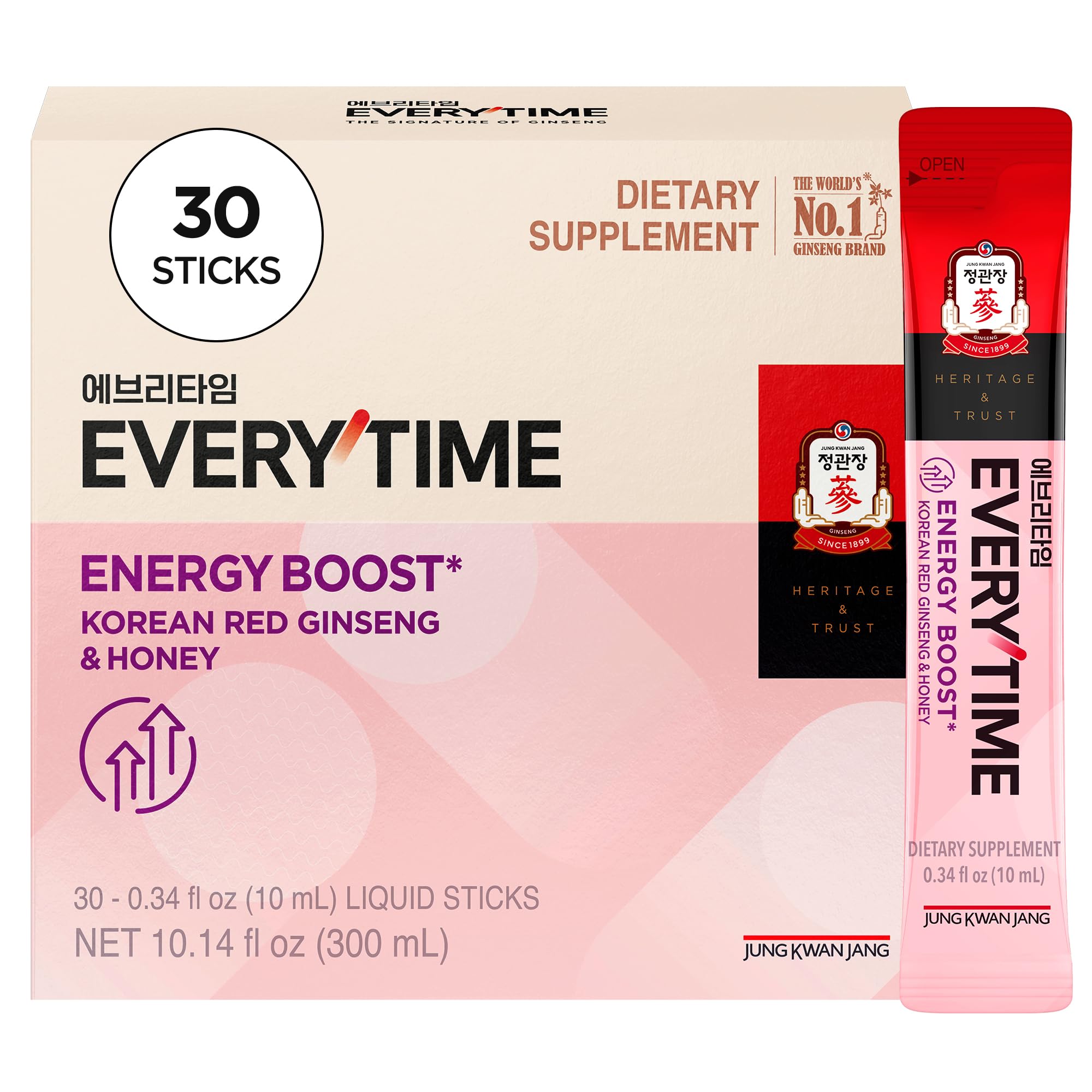 Jung Kwan Jang Everytime energy stick packaging ready for travel and on-the-go boosts.
