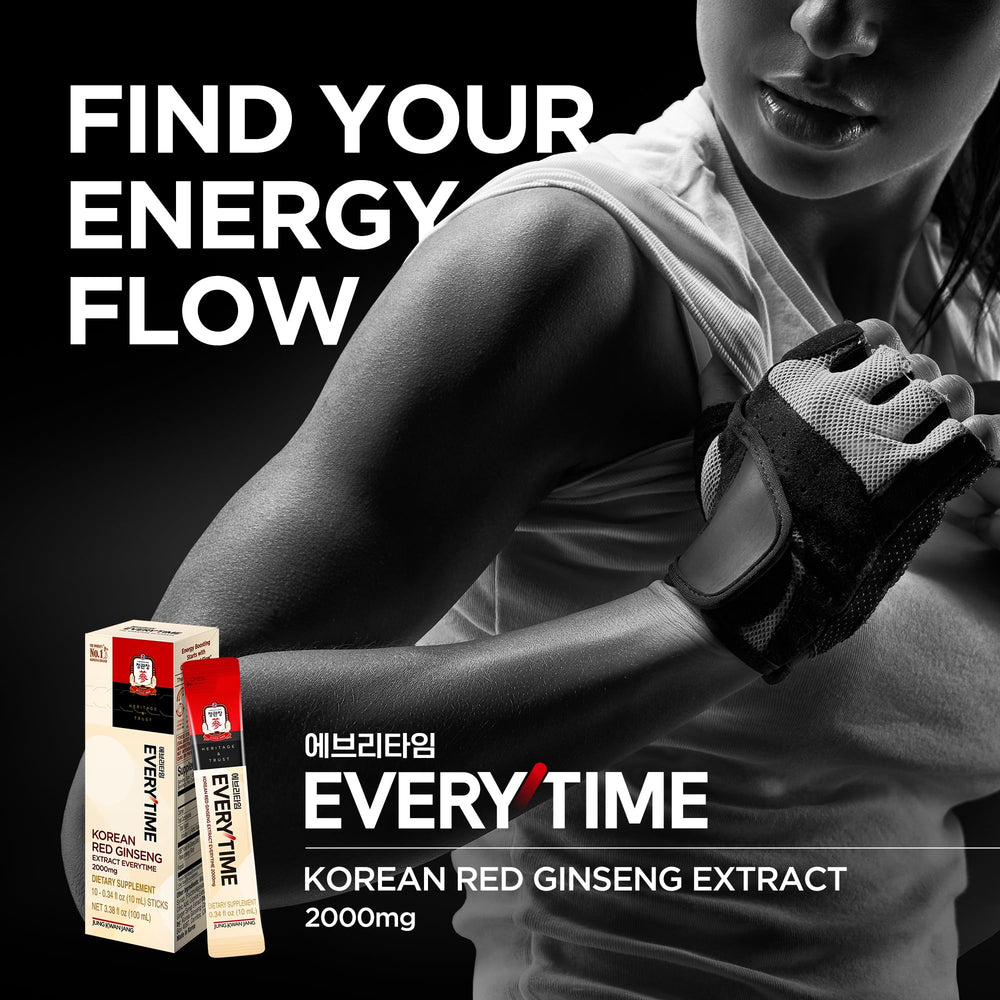 Jung Kwan Jang Everytime packaging highlighting propolis and 2000mg ginseng blend.