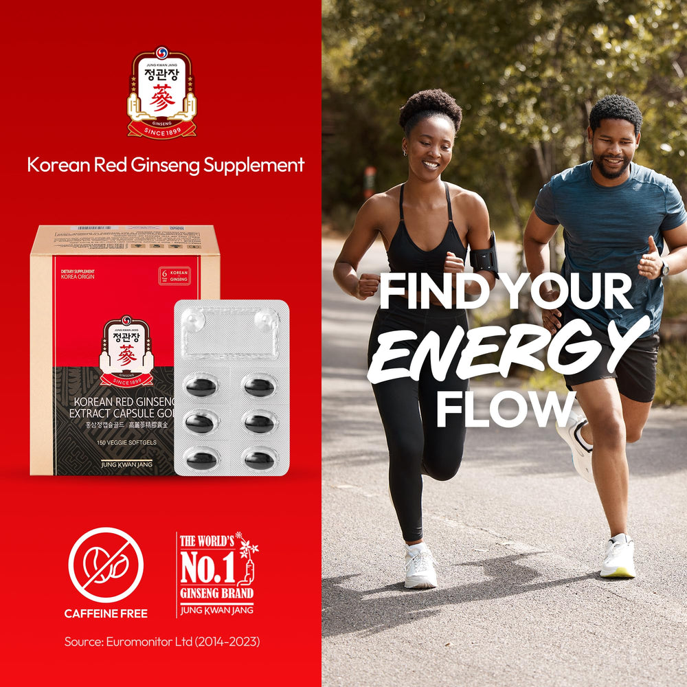 Jung Kwan Jang red ginseng capsules pack for daily energy and focus.