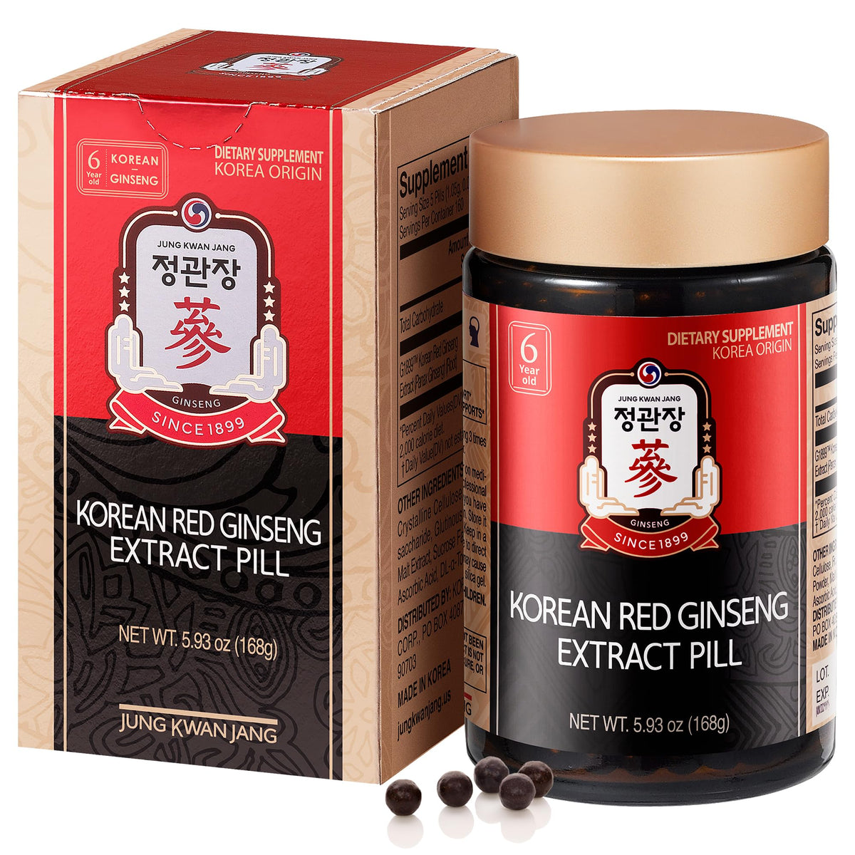 Jung Kwan Jang Red Panax Ginseng bottle for daily energy.