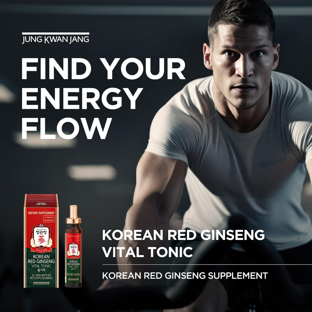 Jung Kwan Jang Vital Tonic bottle back, nutrition panel supports overall wellness.
