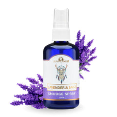 JUNIPERMIST Lavender and Sage smudge spray bottle for calm energy cleansing.