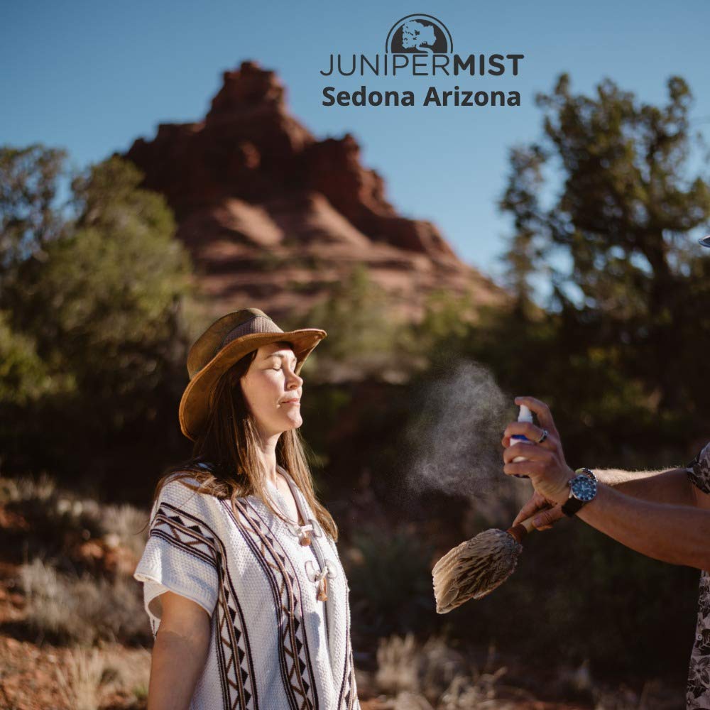 JUNIPERMIST smokeless sage mist in action supports discreet cleansing.