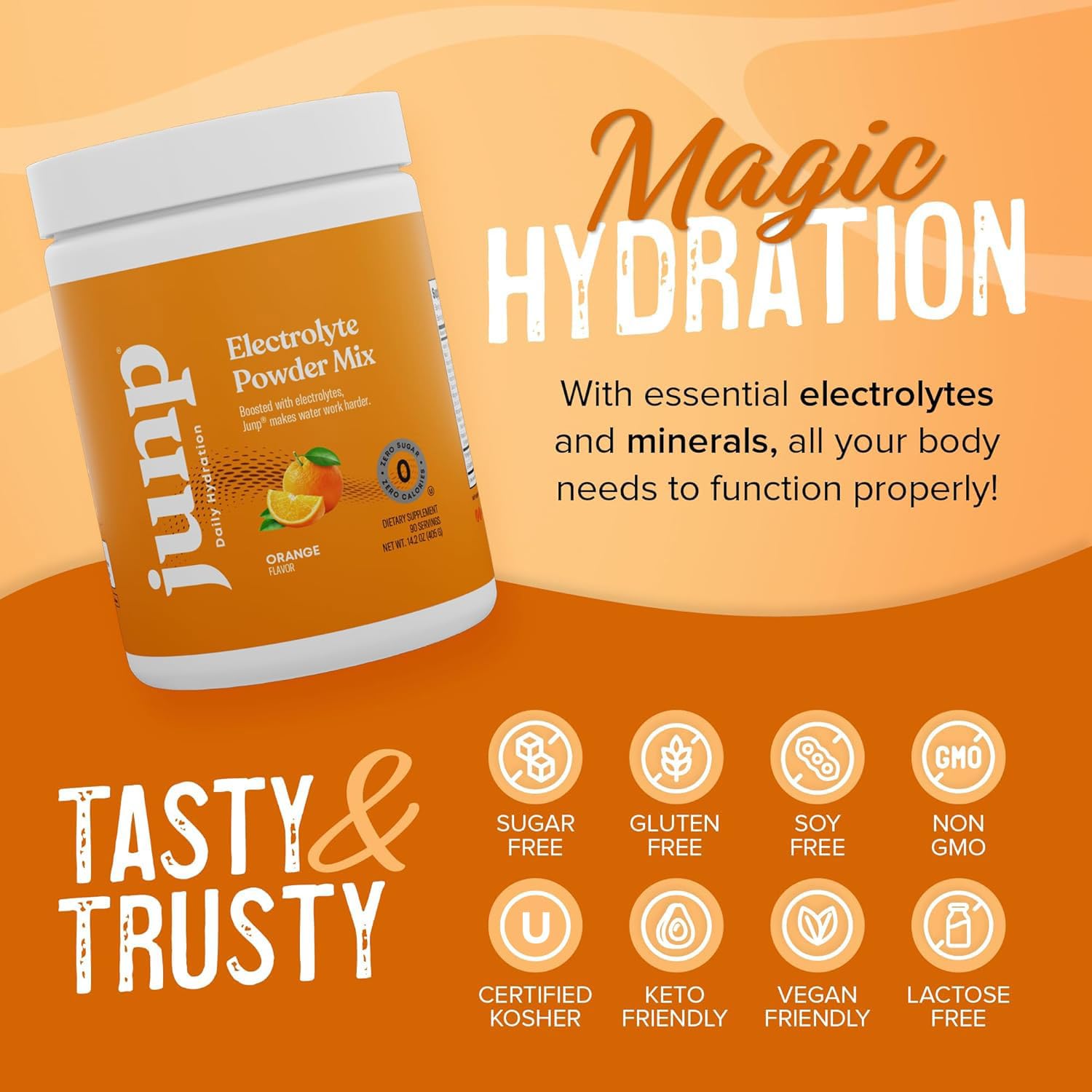 Portable JUNP powder ideal for pre- and post-workout hydration.