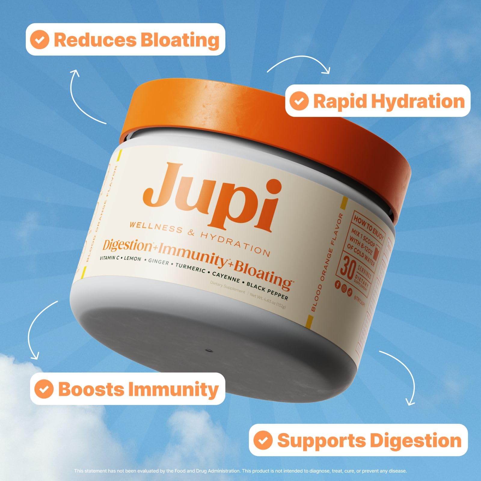Jupi turmeric shot scoop for easy, on-the-go mix