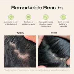Jupiter scalp exfoliator in wet use for a deeper shower cleanse.