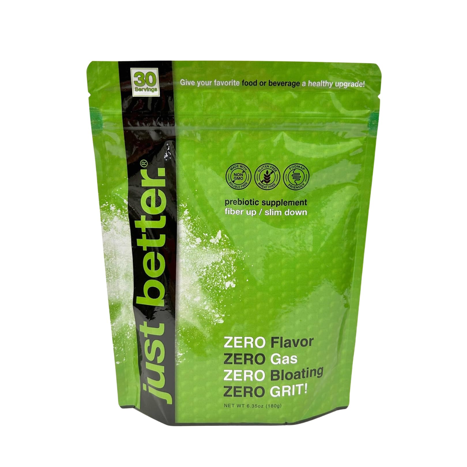 Just Better prebiotic fiber powder dissolves completely with no grit