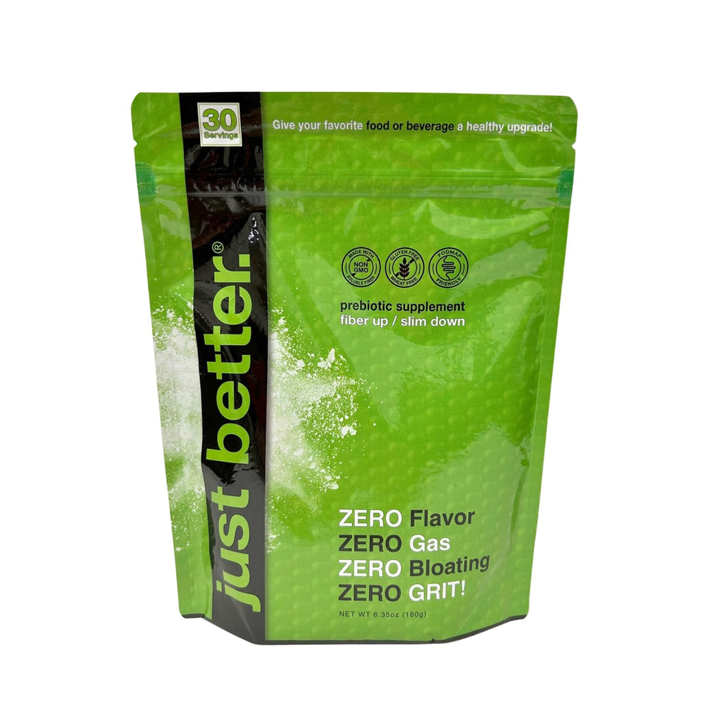 Just Better prebiotic fiber powder dissolves completely with no grit