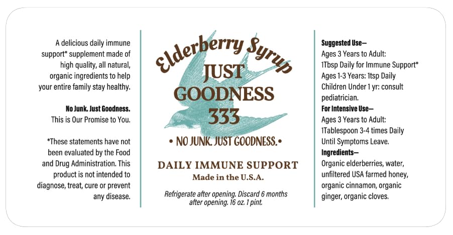 Just Goodness 333 made in USA stamp on packaging for trusted quality
