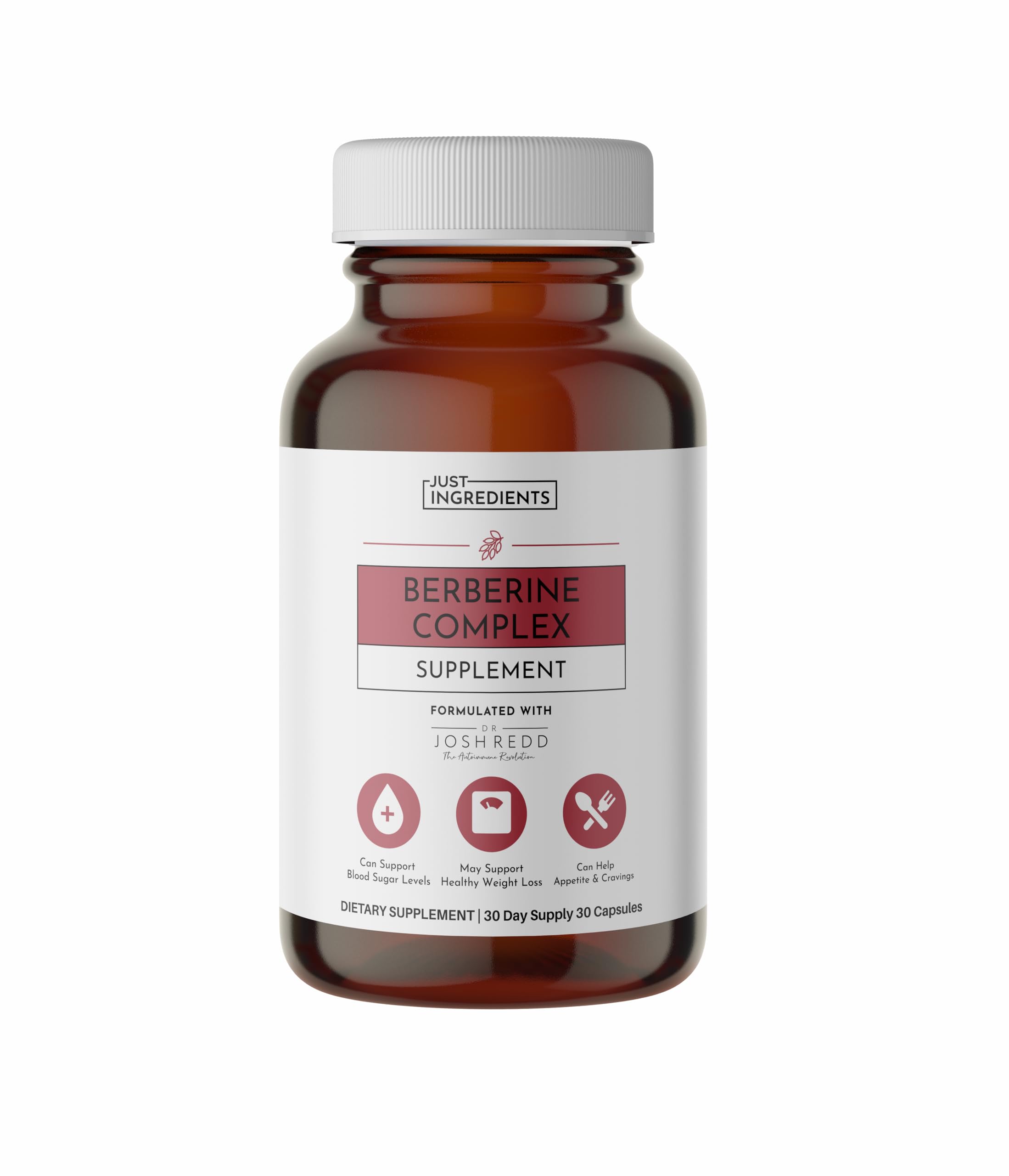 Just Ingredients Berberine Complex bottle for daily metabolic support.